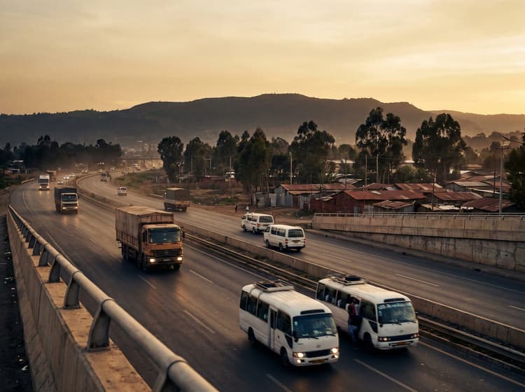 Ring road heading west out of Addis Ababa
